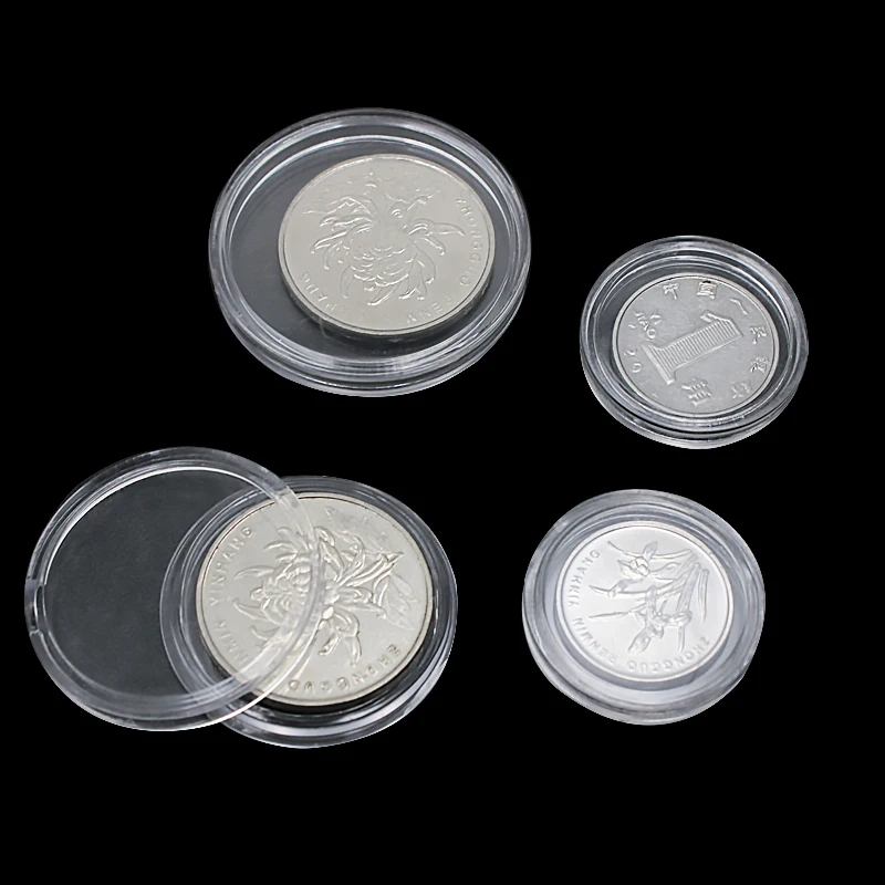 

10pcs/lot Transparent Coin Holder Plastic Coin Collecting Box Case for Coins Storage Capsules Protection Container Boxes 18-38mm