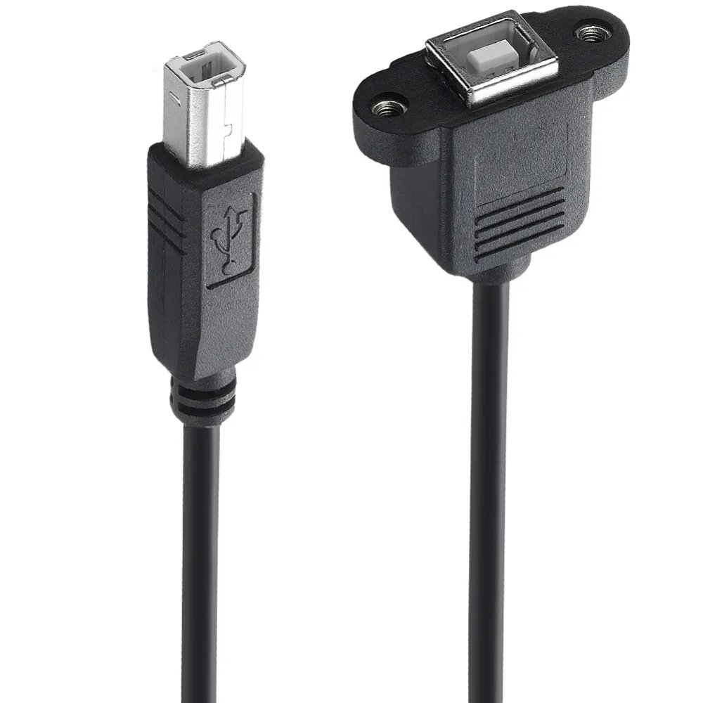 30cm USB 2.0 Type B Male to Type B Female Printer Extension Cable For GSM Panel Mount Screw Hole 30cm USB 2.0 Type B Male to Type B Female Printer Extension Cable For GSM Panel Mount Screw Hole