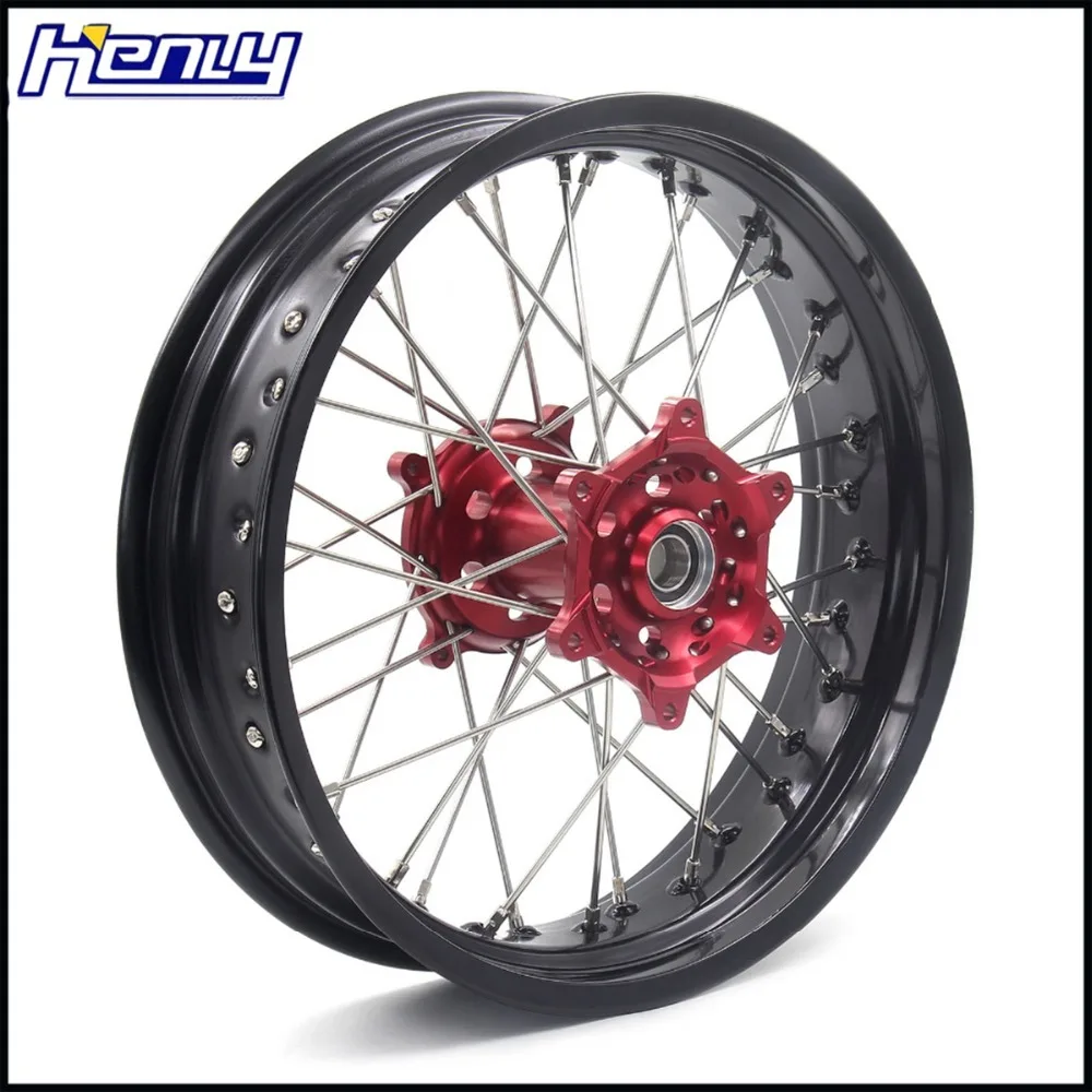 3,5*17/5,0*17 спицами мотоциклетные колеса обода набор для SUZUKI RMZ250 2007- RMZ450 2005- красный концентраторы