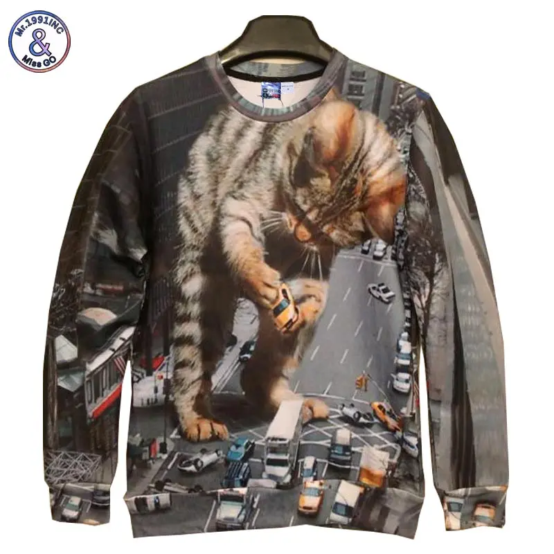 

Mr.1991INC big cat holding car print 3d sweatshirts men/women's hoodies fashion thin 3d sweatshirts Asia S/M/L/XL