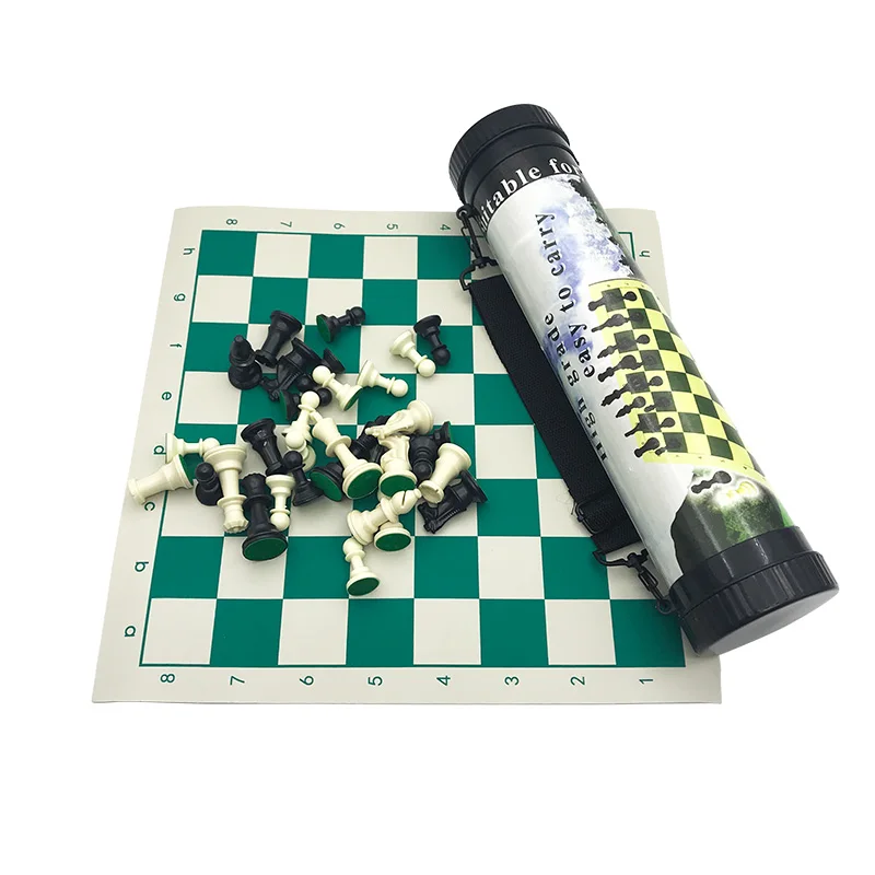 Yernea High-quality Chess Games Set Portable Outdoor Sports Chess Games Shoulder Straps Travel Plastic Pieces