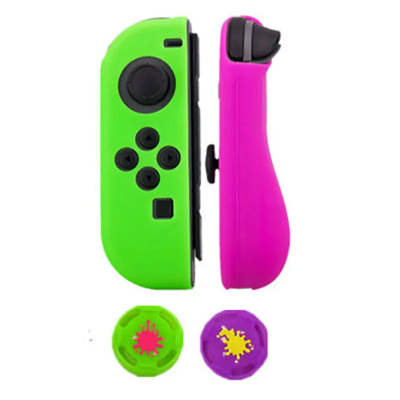 

Red Blue Black Soft cover for Nintend Switch JOY CON Silicone Protective Case Skin for nintend JOY-CON + 2 thumb joystick grips