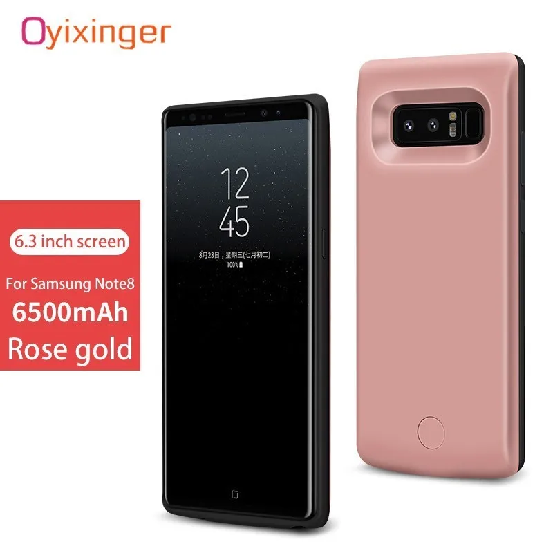 

OYIXINGER New Arrivals Portable Power Bank Real 6500mAh Battery Case For Samsung Note 8 Note8 Charger Cases 2A Smart Fast Charge