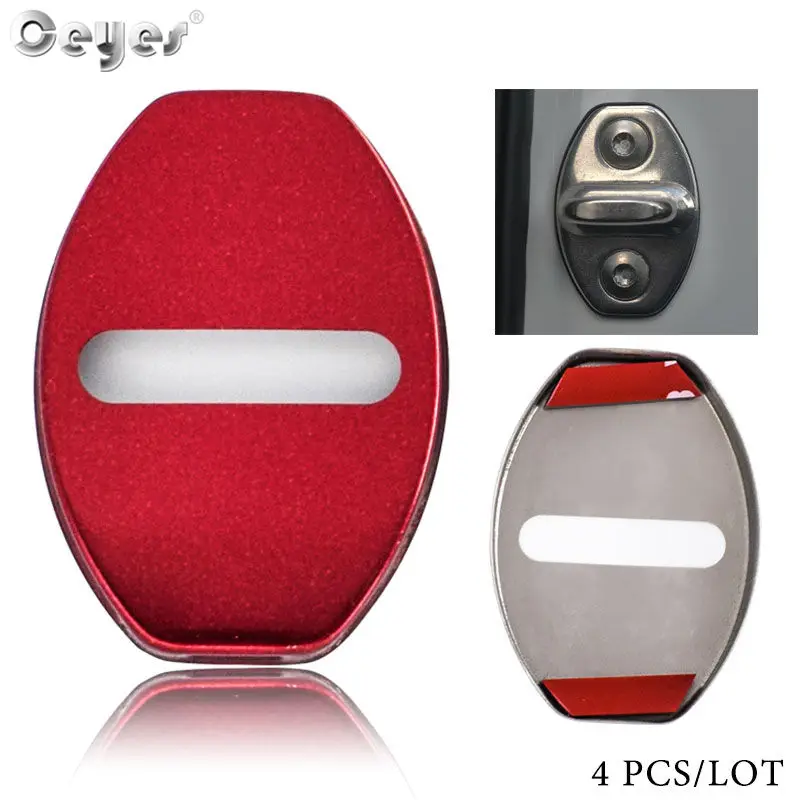 Style 1 Red Ceyes защита для двери замок чехол для сиденья Leon 1 2 Ibiza Cupra Altea ремень Гонки FR Автомобиль Стайлинг украшения авто аксессуары - Название цвета: Style 1 Red