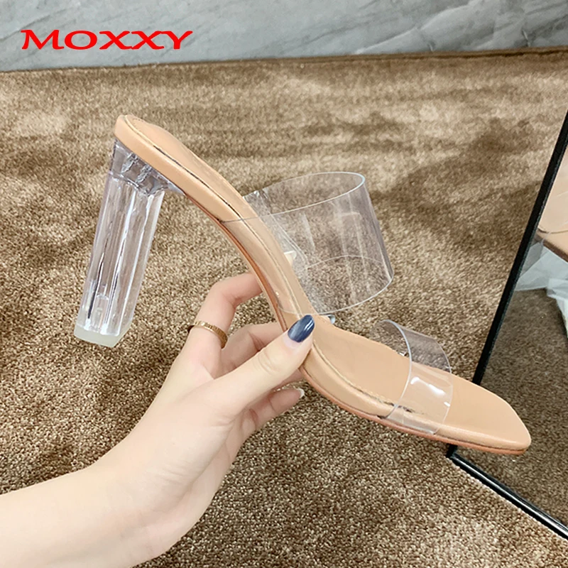 Cena 2019 transparentne buty na obcasie kapcie damskie sandały letnie buty kobieta przezroczyste kapcie wysokie czółenka sandały ślubne zapatos de mujer