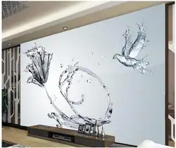 Украшение дома 3D стереоскопического обои ТВ фон декоративные картины цветочная вода Пользовательские настенные росписи