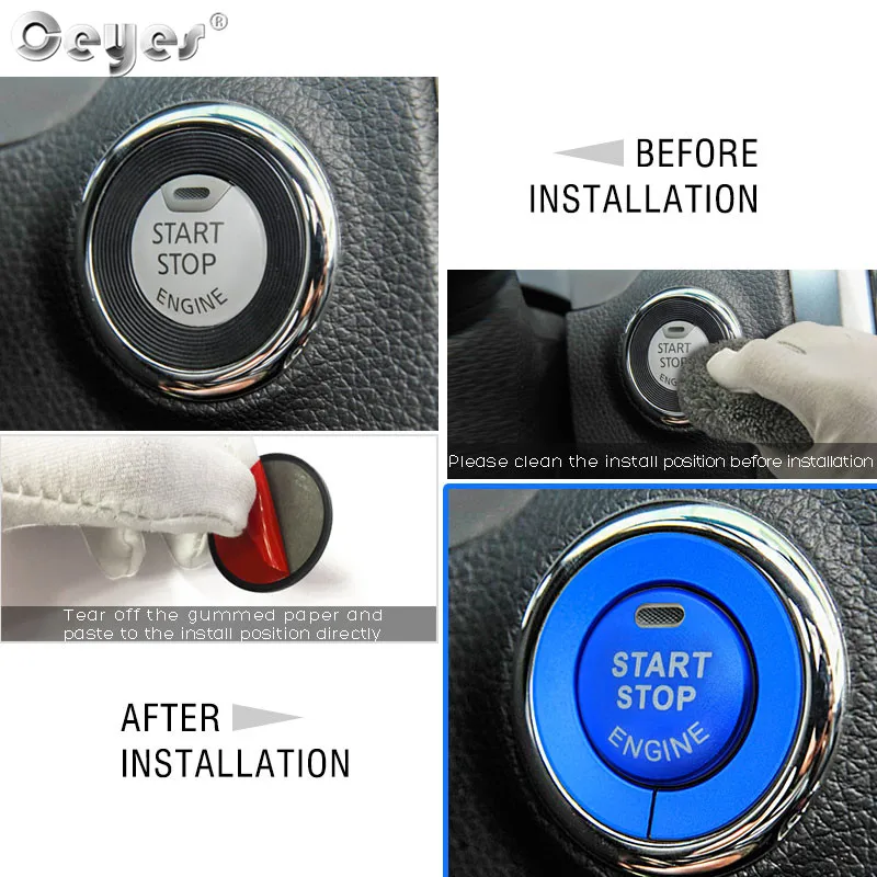 Ceyes автомобиля кнопка запуска и остановки украшение кольцо зажигания аксессуары для укладки волос, пригодный для Infiniti Q50 Q60 QX60 для Двигатель