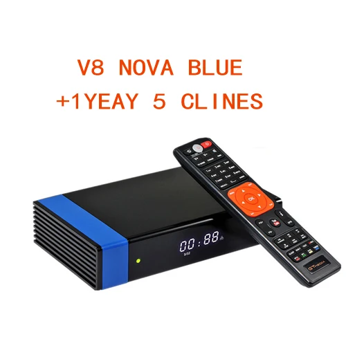 GTMEDIA V8 NOVA синий/оранжевый 1 год Европа ccam спутниковый ресивер DVB S2 Поддержка встроенный wifi Ethernet power vu biss c* am v20 - Цвет: blue with 5 cccam