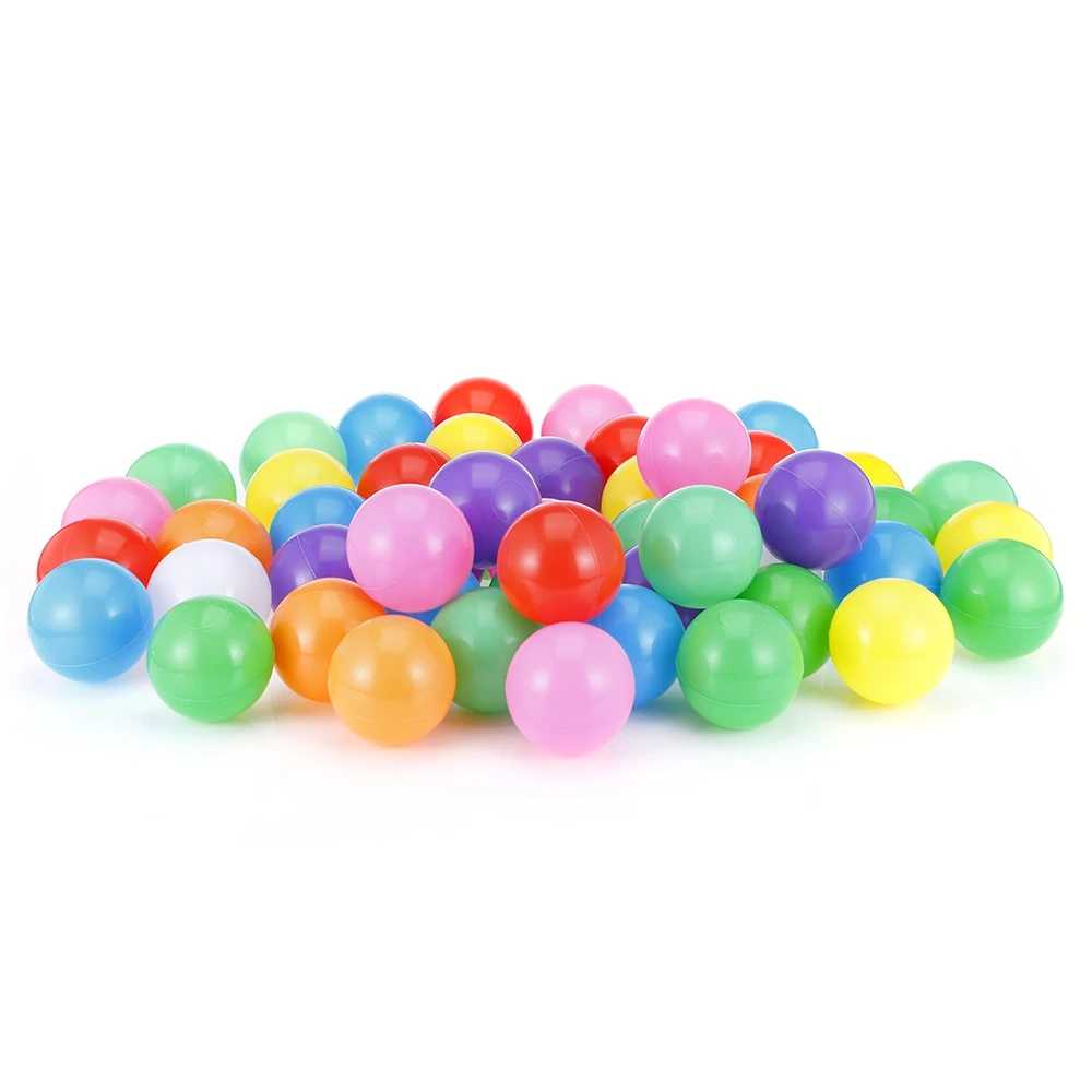 50PCS 5.5cm Colorful Soft Elastic Plastic Ocean Ball Toy Baby Bath Toy Outdoor Toy Swimming Pool Decoration Filling Baby Room