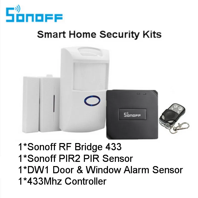 Sonoff RF Bridge 433MHZ Wifi Wireless Signal Converter PIR 2 Sensor/ DW1 Door & Window Alarm Sensor for Smart Home Security Kits