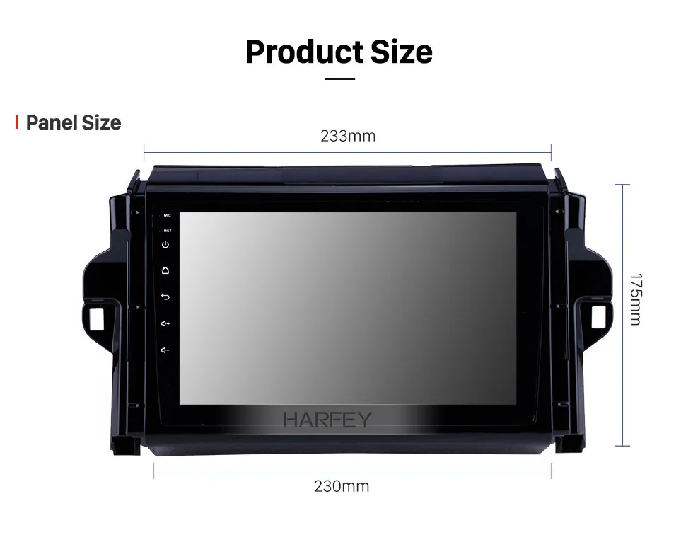 Excellent Harfey 2din Android 8.1 9" GPS Car Radio HD Touchscreen For TOYOTA FORTUNER/COVERT 2015-2018car Multimedia Player Wifi Head Unit 18
