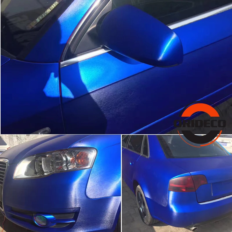blue brushed metallic chrome vinyl film 11