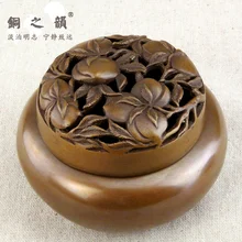 Copper incense burner incense rhyme stove antique crafts Handmade Handbag copper decoration