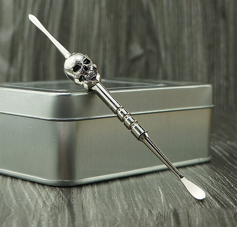 Череп дизайн воск Dabber инструменты 120 мм в разобранном виде Dab Jar инструмент