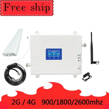 

2G 3G 4G 900/1800/2600Mhz Mobile Phone Repeater 4G 2600Mhz Cellular Signal Booster Amplifier 70db Gain 13dbi log Antenna