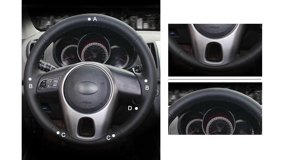 MEWANT удобный мягкий черный натуральная кожа обёрточная бумага чехол рулевого колеса автомобиля для Kia Forte 2009- Soul 2010-2013 Rio 2009-2011