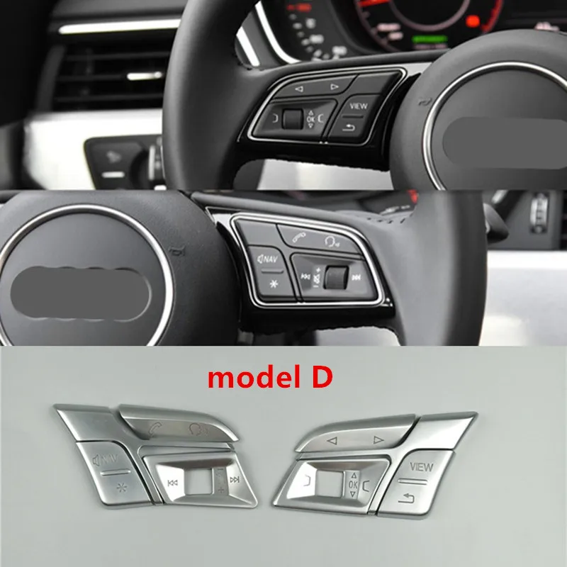 Хром ABS руль кнопки декоративный чехол с блестками Накладка для Audi A3 8V A4 B8 B9 Q3 Q5 A1 A5 A6 A7 автомобильные аксессуары - Название цвета: model D