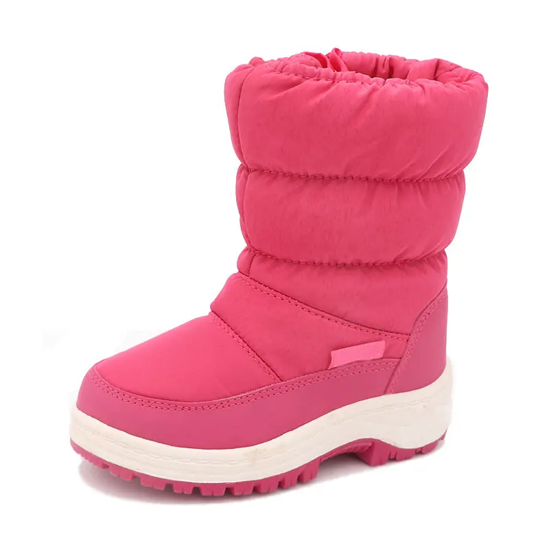 Милые зимние Нескользящие ботинки с орлом для девочек; детская теплая обувь для альпинизма и катания на лыжах; Школьная обувь для активного отдыха; европейские размеры 22-33 - Цвет: Красный