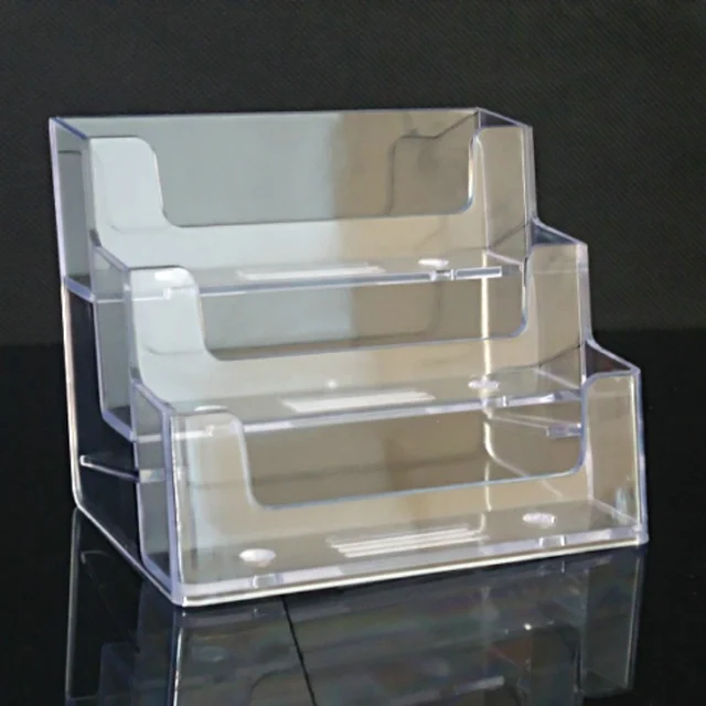Acrylic Display Stand Plastic Desktop Business Card Holder Desk shelf Box transparent