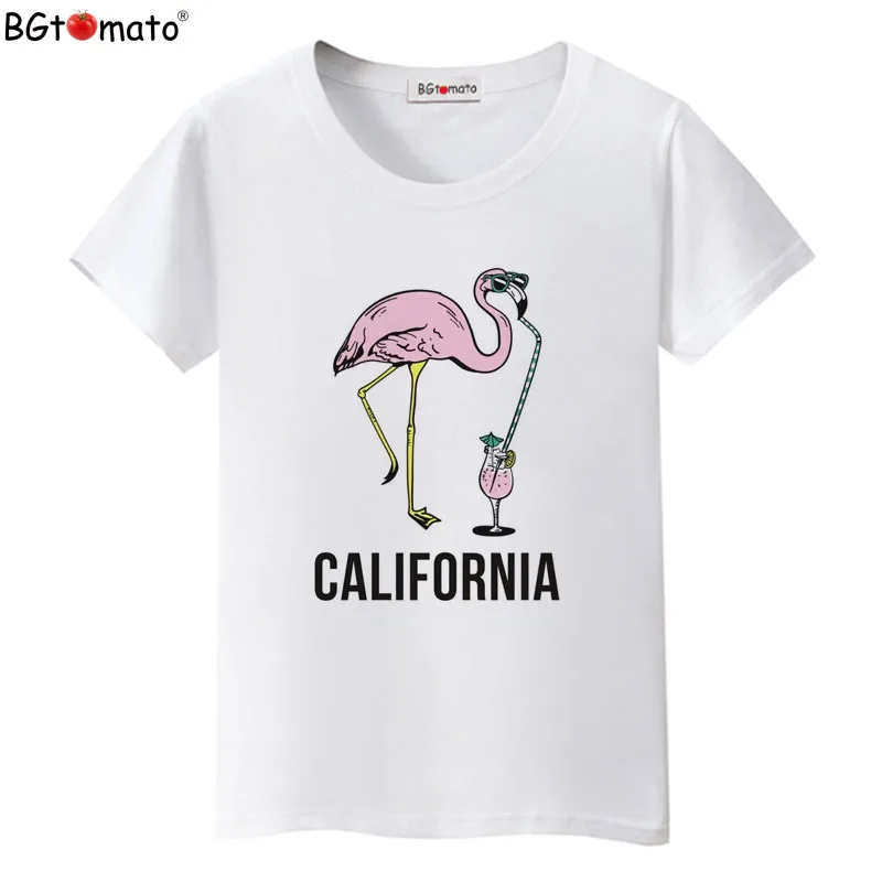 

BGtomato New style elegant t shirt for women Super fashion Flamingo shirts Brand new casual tshirt hot sale