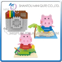 Полный набор 3 шт. мини Qute ЛНО Kawaii Детские свинья пластиковые блоки мультфильм actioin цифры Модель развивающие игрушки