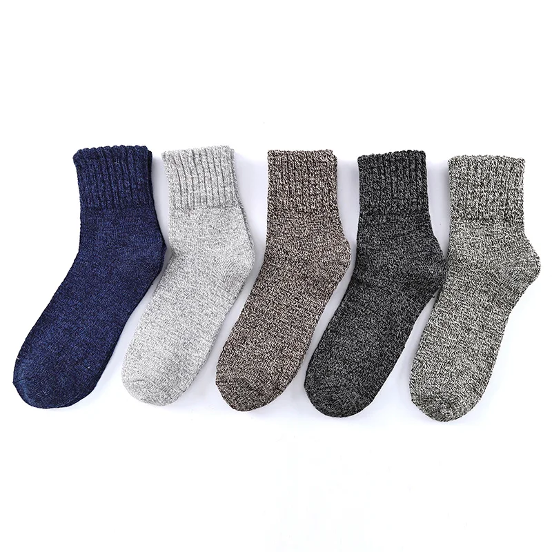 5 пар/лот толстые высокое качество Для мужчин носки мода зима мягкая теплая шерсть Вязание экипажа носки Для мужчин Шерсть носки зимние
