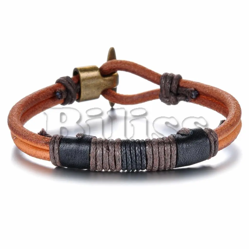 Vintage Jewelry Mens Leather Rope Bracelet Tribal Braided Cuff Vintage Jewelry Mens Leather Rope Bracelet Tribal Braided Cuff Bangle Brown Color Pulseiras De Couro 22cm In Wrap Bracelets From Accessories On