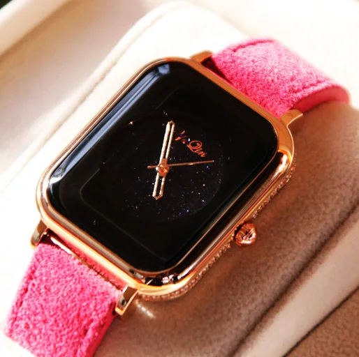 

YAQIN luxury brand cowhide strap women watch business casual lady quartz waterproof watch pink purple dial