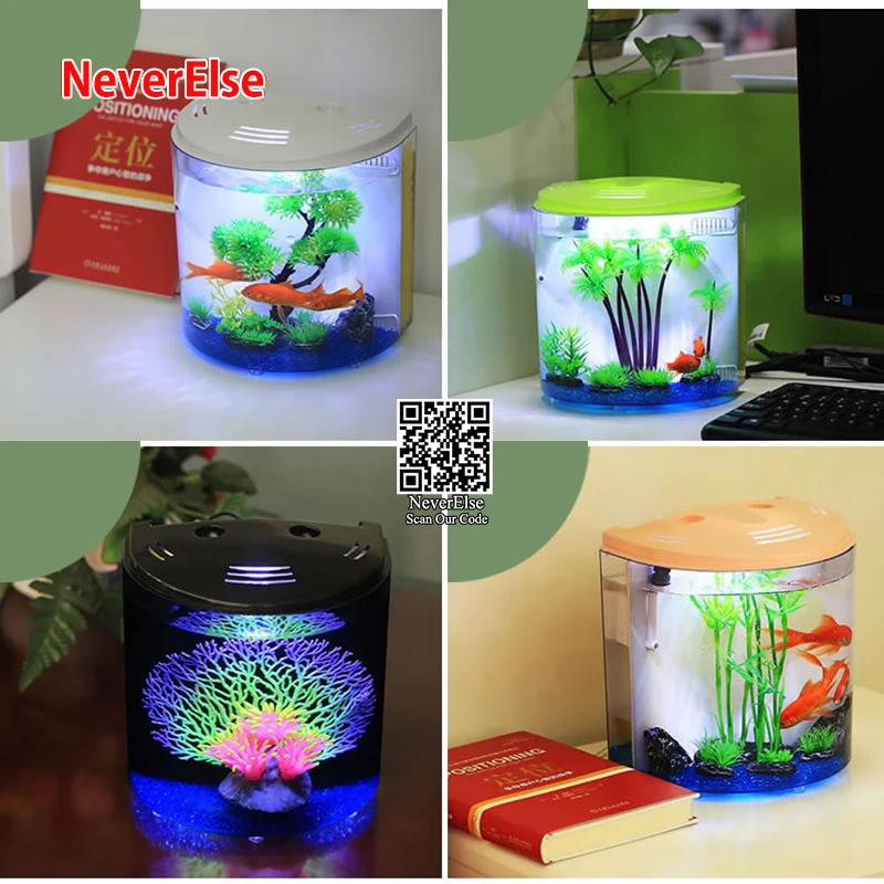 Usb Desk Aquarium Small Fish Tank Led Lighting Water Pump