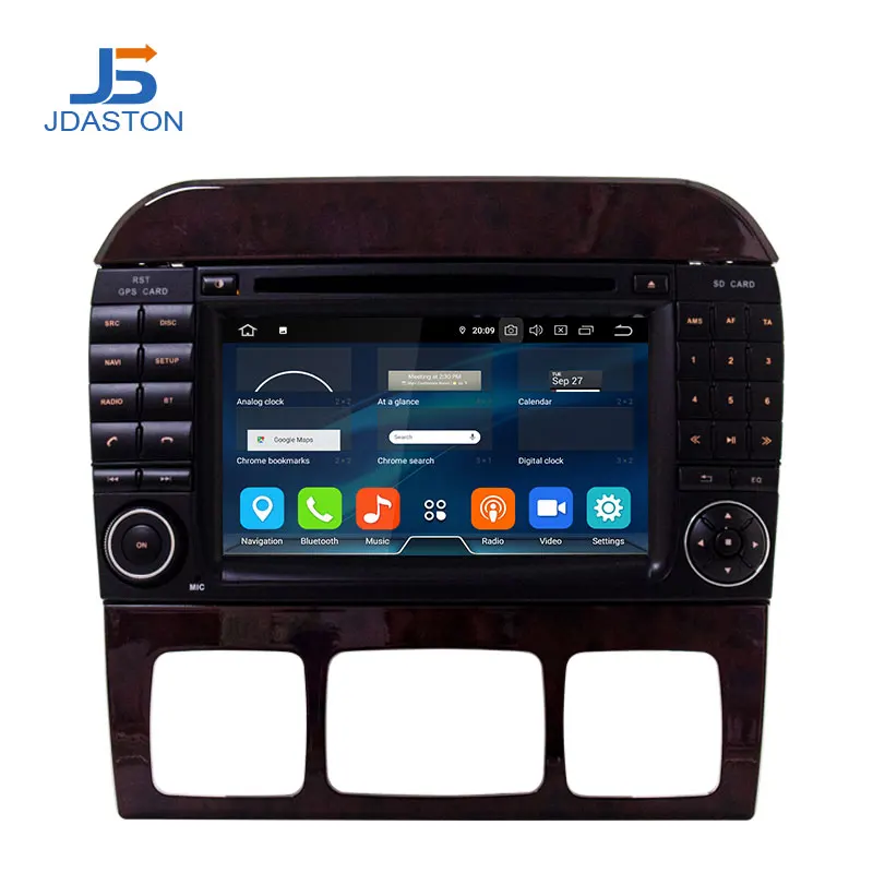 Clearance JDASTON Android 9.0 Car DVD Player For Mercedes Benz W220 W215 S Class S280/S320/S350/S400 Multimedia GPS Stereo 2 Din Car Radio 1
