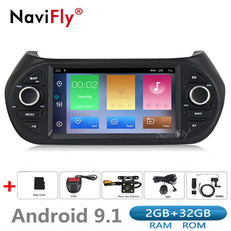 Android 9 1 2 + 32G автомобильный dvd мультимедийный плеер для Fiat Fiorino Citroen Nemo Peugeot Bipper