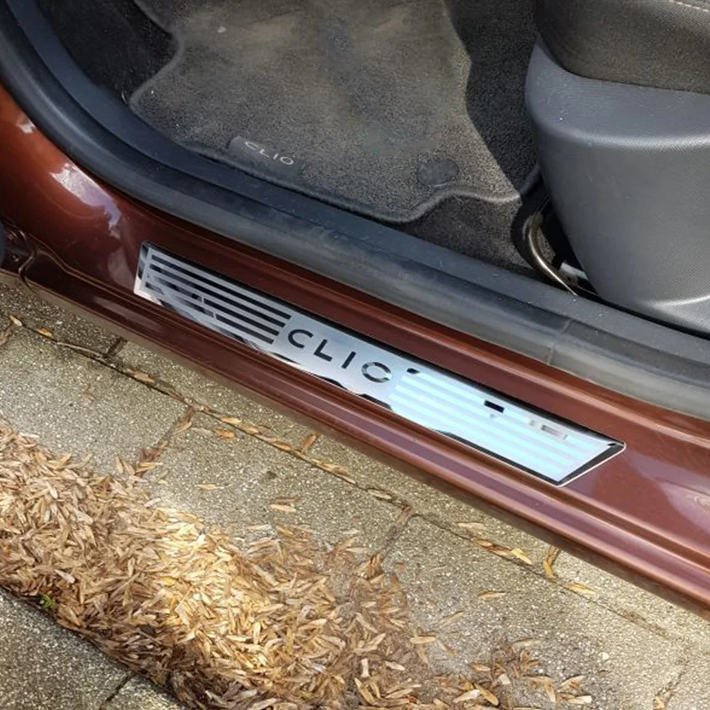 

Stainless Steel Scuff Plate Door Sill decorative cover for 2014 2015 2016 Renault CLIO IV CLIO 4 car styling sticker 4pcs/lot