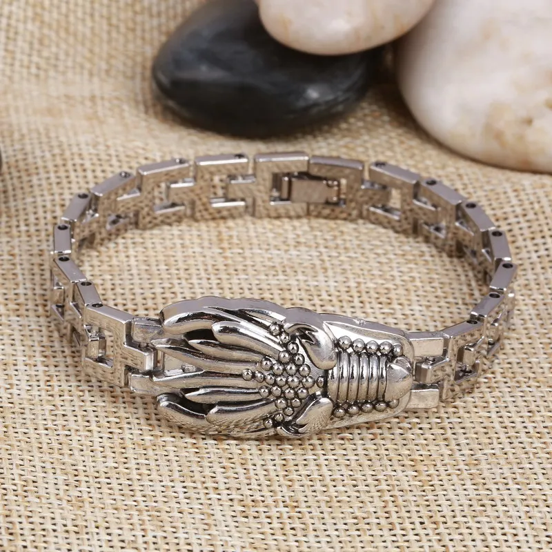 

Big Discount Stainless Steel Bracelets Pirate Charm Pendant Bracelet Bangle for Male Link Chain Man Bracelet Bijoux