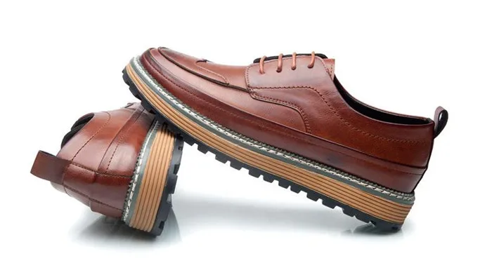 Tangnest/Роскошная брендовая мужская модельная обувь на плоской подошве в британском стиле; обувь с перфорацией типа «броги»; Мужская винтажная обувь из спилка на платформе, увеличивающая рост; XMP826