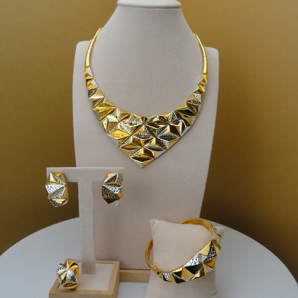 

Yuminglai 2019 New Degsin Zinc Alloy Luxury Ladies Costume Gold Color Jewelry Set FHK5707