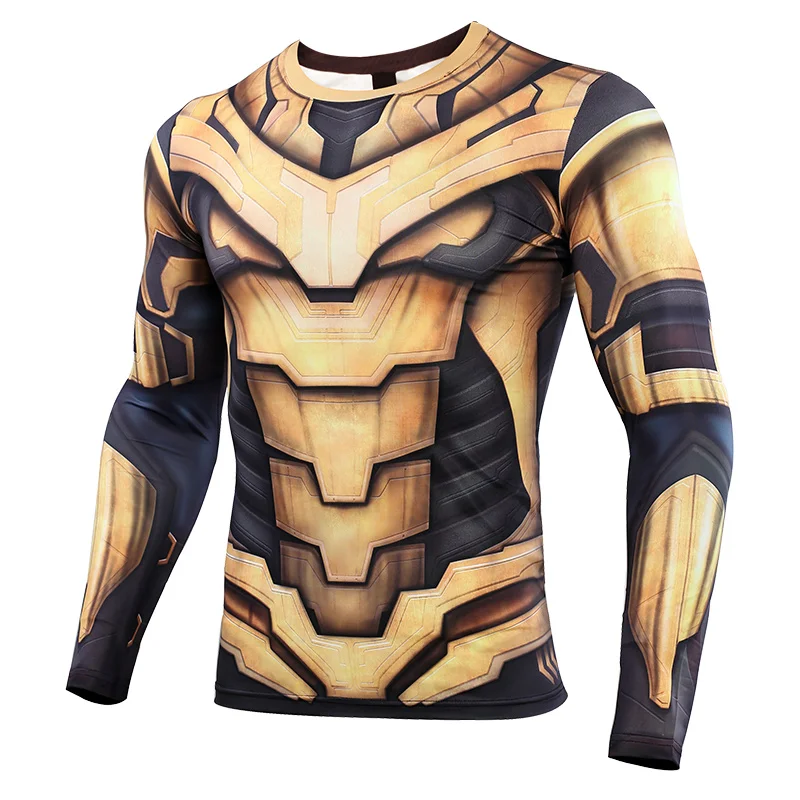 

Thanos 3D Printed T shirts Men Avengers 4 Endgame Compression Shirt Cosplay Costume Captain American Long Sleeve Tops For Male