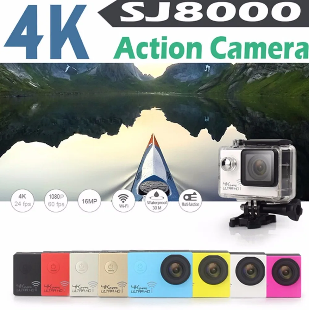 Экшн-камера Ultra HD 4 K 24fps WiFi NTK96660 2,0 дюймов 16MP 170D Len шлем Cam Водонепроницаемый 30 м Экстремальная Спортивная камера