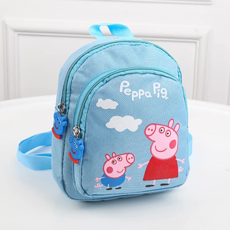 Peppa Pig Toy Cartoon Character Action Figure Backpack High Quality Material Nylon Cloth Cartoon Bag School Bag Children's Gift