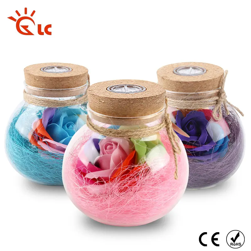 

RGB Dimmer Lamp LED Romantic Bulb Rose Flower Bottle Light With Remote Control For Mom Lady Girls Friends Night Light