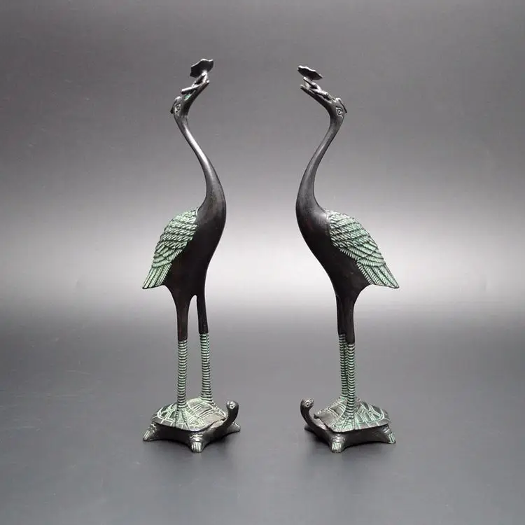 

China bronze crane crane have copper ornaments of Ganoderma lucidum