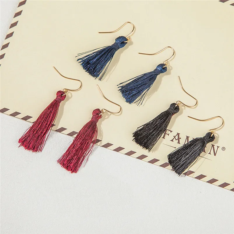 2018 Trendry Earrings for Women Bohemian Earrings Women Long Tassel Fringe Dangle Earrings Jewelry for gift Brincos J05#N (12)