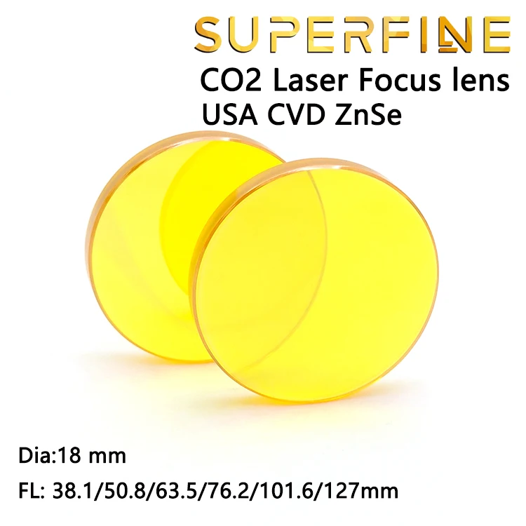 

USA CVD Znse Meniscus CO2 laser focus lens Dia. 18mm Focal length 38.1 50.8 63.5 76.2 101.6 127mm for laser cutting machine