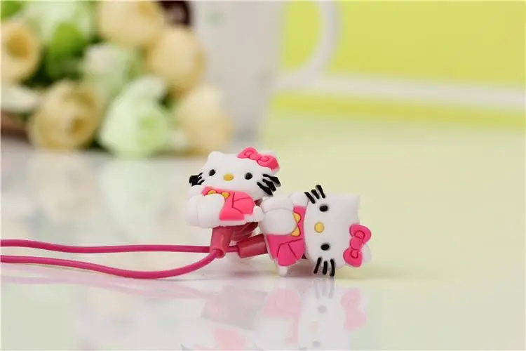 

Cartoon Hello Kitty 3.5mm Jack Music Headset Earphone for iPhone Cellphone MP3 Cute Earphone for Cellphone Gift for Child