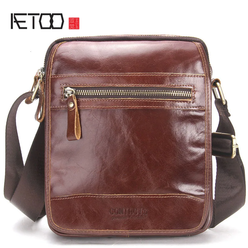 

AETOO 2017 new men's shoulder bag leather leisure Messenger bag fashion leather men bag