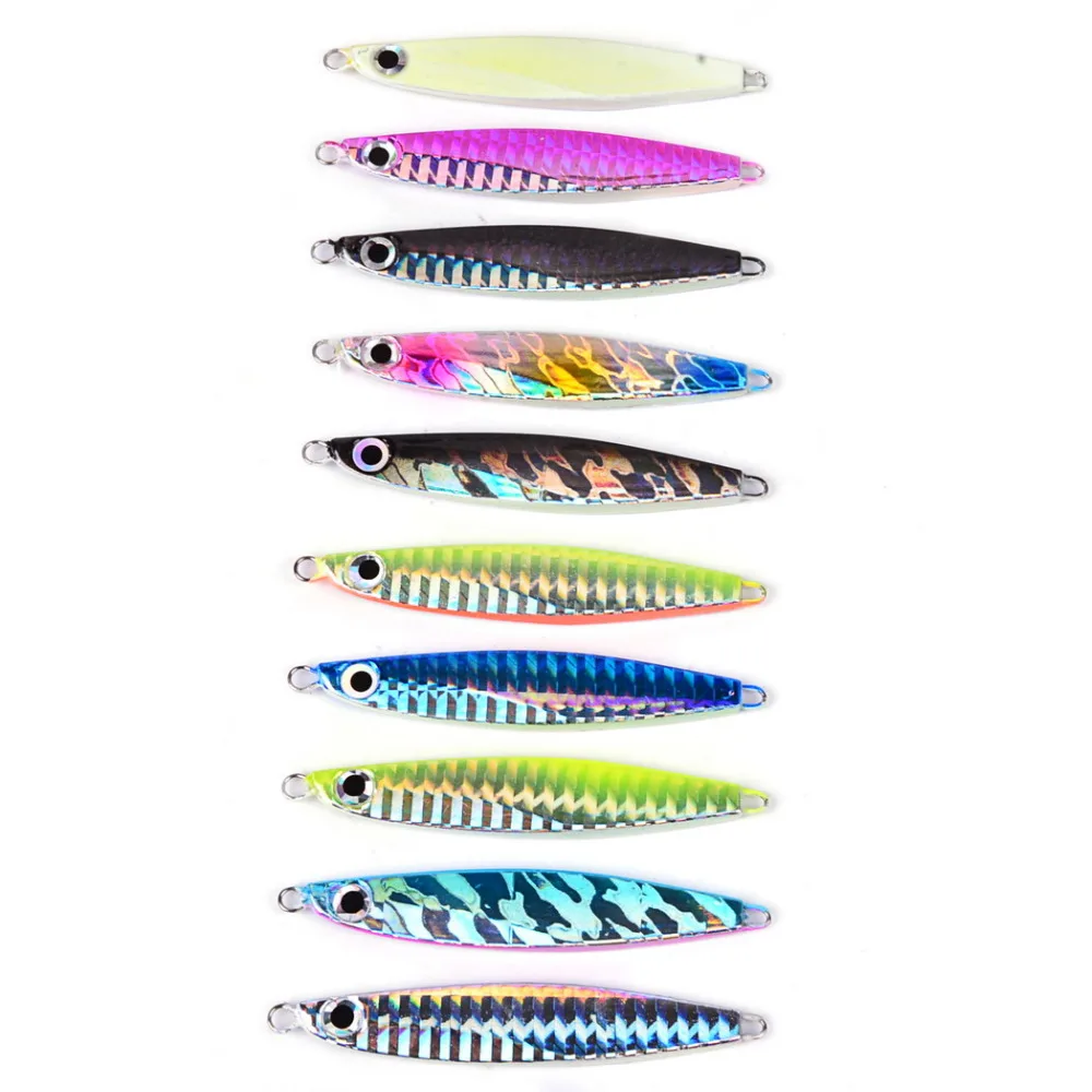 online Pcs diferentes pesos 10 30 22 17 12 7g g g g g Jigging Isca Iscas de Pesca De Metal Lantejoulas jigs isca Sub Estrada isca isca de pesca de Água Salgada