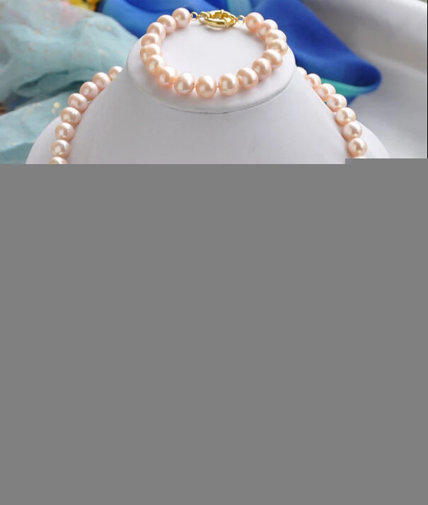 

P4074 11mm pink round freshwater pearl necklace bracelet ^^^@^Noble style Natural Fine jewe SHIPPING 5.25