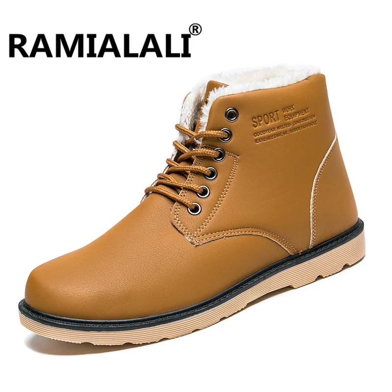 Ramialali Warm Men's Boots Men Outdoor Snow Leisure Martin Boots Men