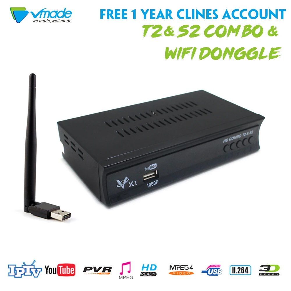 1 год Европа 7 линий CCCAM + DVB T2 S2 HD цифровой наземный спутниковый ТВ приемник тюнер