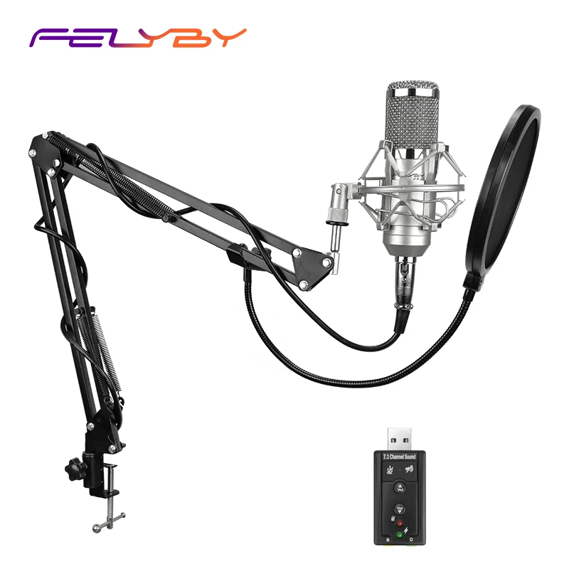 FELYBY профессиональный конденсаторный микрофон bm 800 для компьютера аудио студии