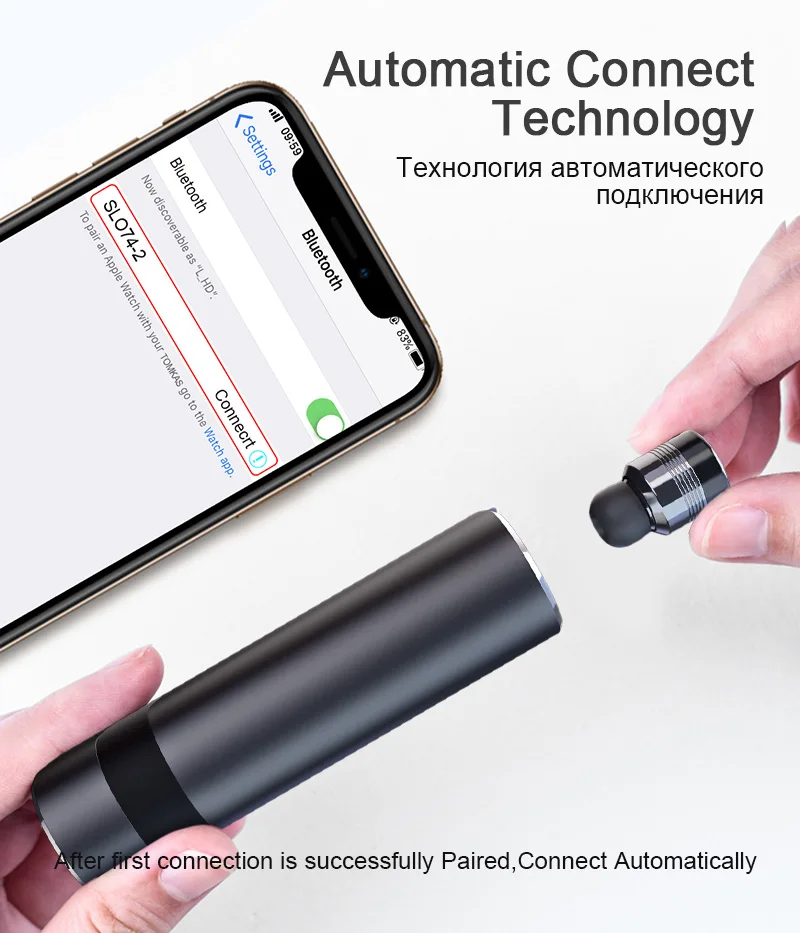 TOMKAS Wireless Headphones Tws Bluetooth Earphones True Stereo Earbuds Sport Headset with 2000mAh Power Bank for iPhone Xiaomi (5)